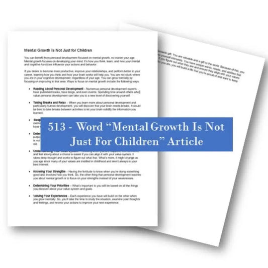 mental growth is not just for children plr article