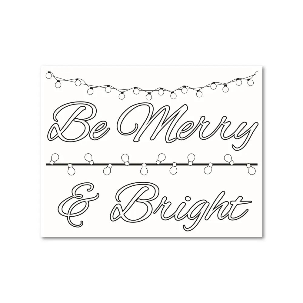 ’Merry & Bright’ Christmas Plr Coloring Page Pages