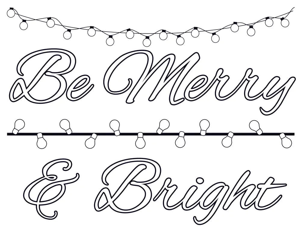 ’Merry & Bright’ Christmas Plr Coloring Page Pages