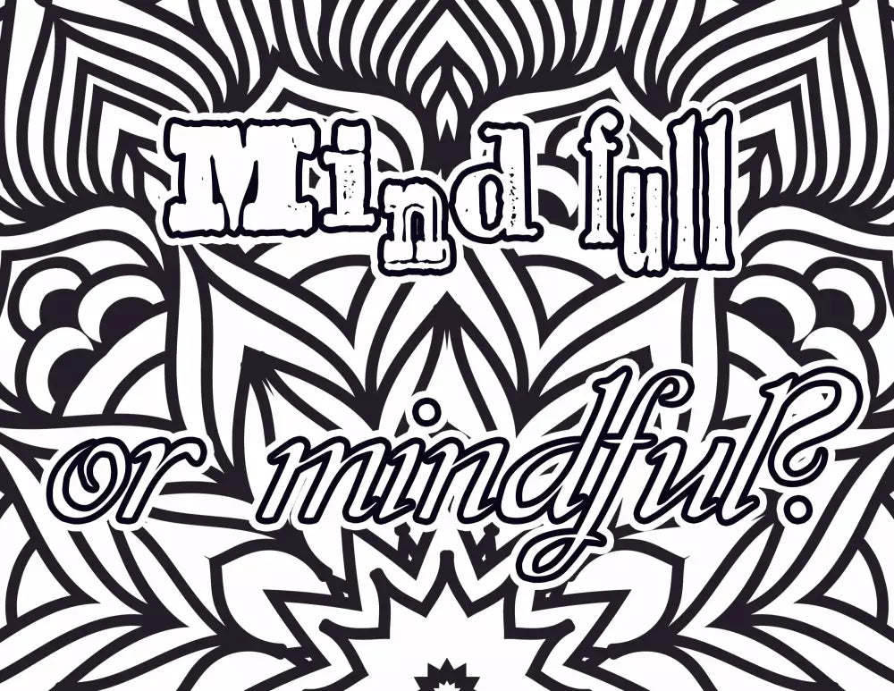Mind Full Or Mindful Plr Coloring Page - Inspirational Content With Private Label Rights Pages
