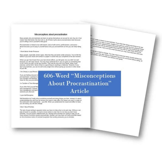 misconceptions about procrastination plr article