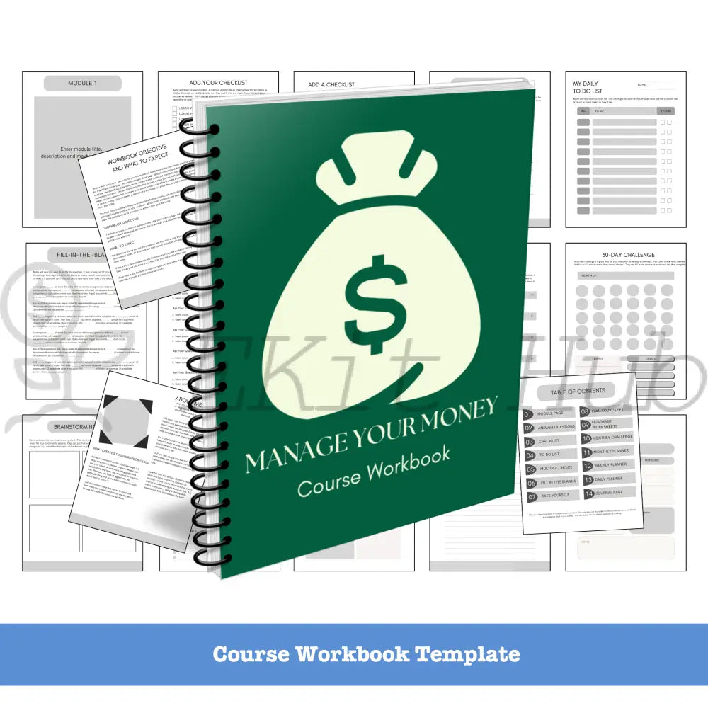 Money Management Niche Course Template Pack + Create A Quick Guide Canva Templates
