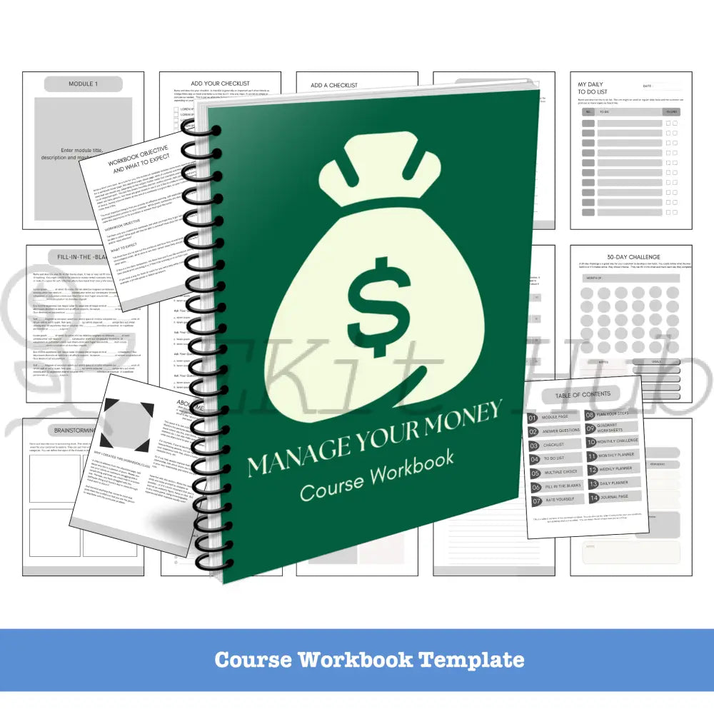Money Management Niche Course Template Pack + Create a Course Quick Gu