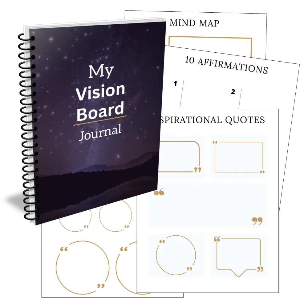 Vision Journal Templete My Vision Board - Printable Canva PLR Journal