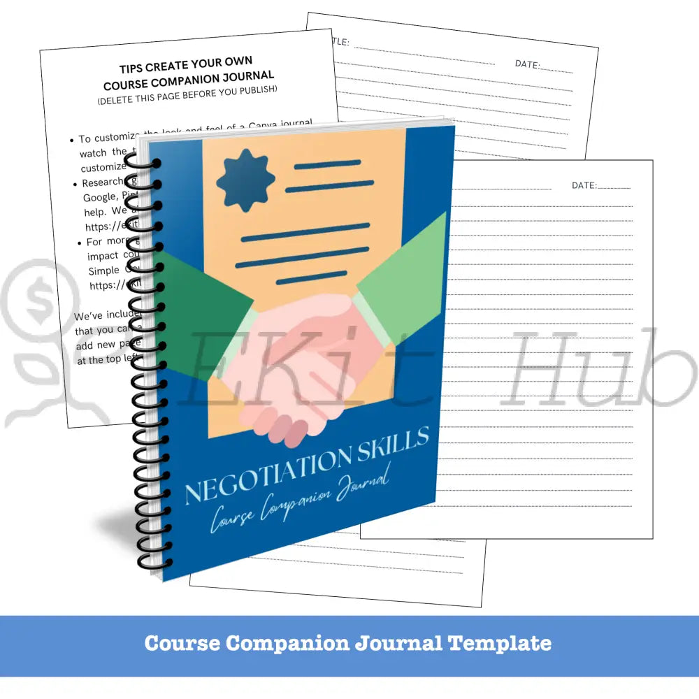 Negotiation Skill Niche Course Template Pack + Create A Quick Guide Canva Templates