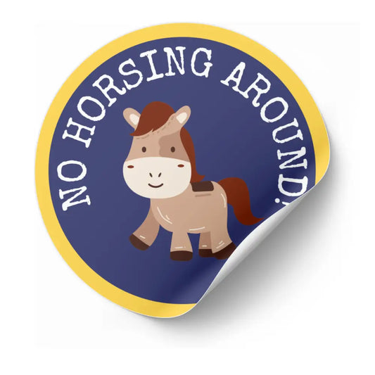 No Horsing Around Printable Sticker Plr - Fun With Puns Canva Template Stickers