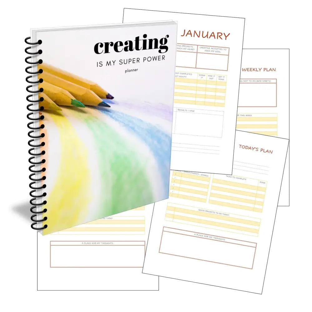 On Sale - ’Creating Is My Superpower’ Creativity Plr Planner Printable Planners