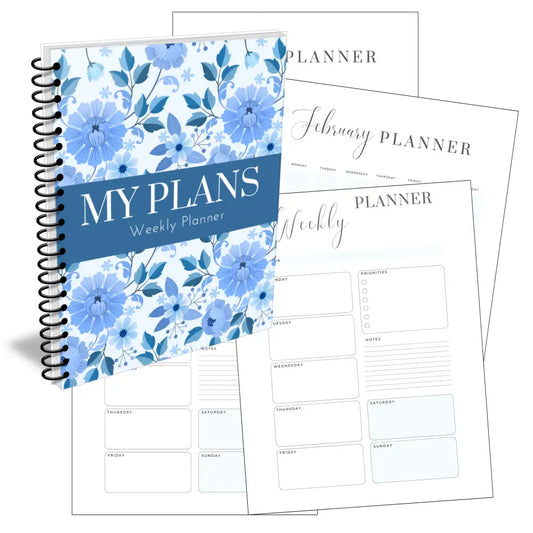 On Sale - Floral ’My Plans’ Evergreen Plr Planner Canva Template Printable Planners