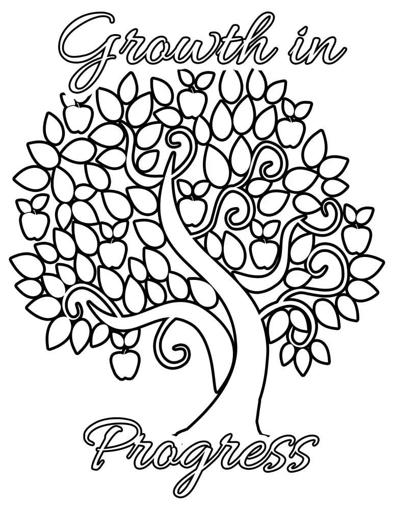 growth in progress self care plr coloring page