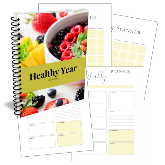 On Sale - Healthy Year Evergreen Plr Planner Canva Template Printable Planners