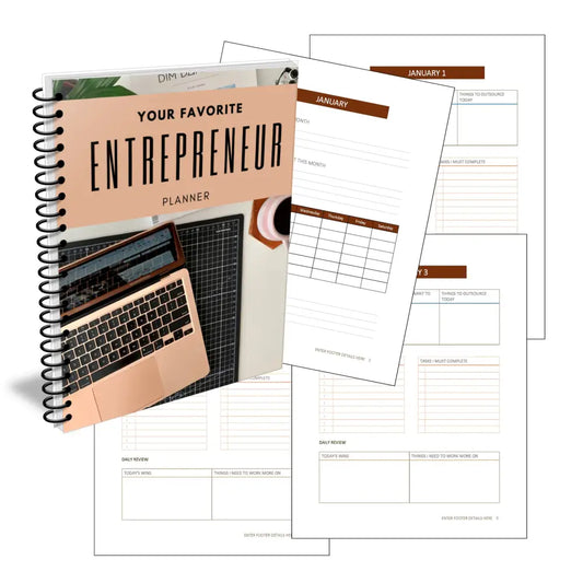 On Sale - ’Your Favorite Entrepreneur’ Plr Planner Printable Planners