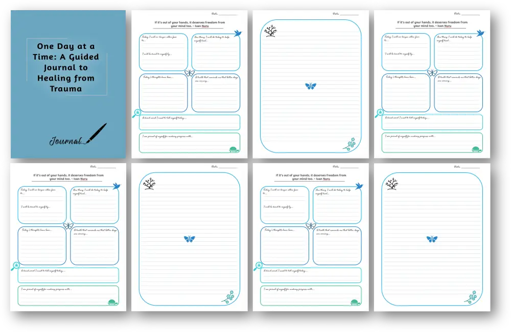"One Day at a Time" A guided Journal to Healing from Trauma Printable