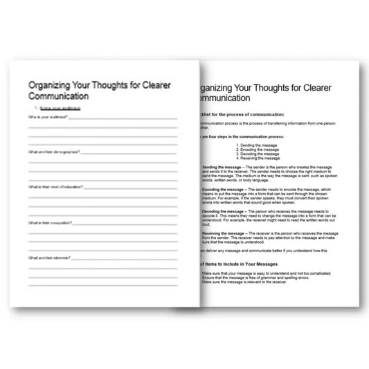Organizing your thoughts for clearer communication ckl wks plr