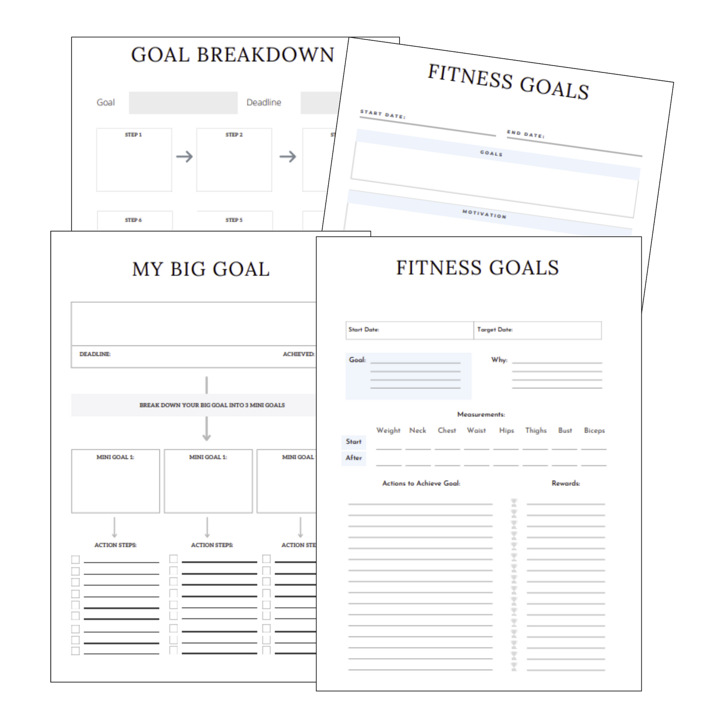 Premium Fitness Planner - PLR with Canva Template