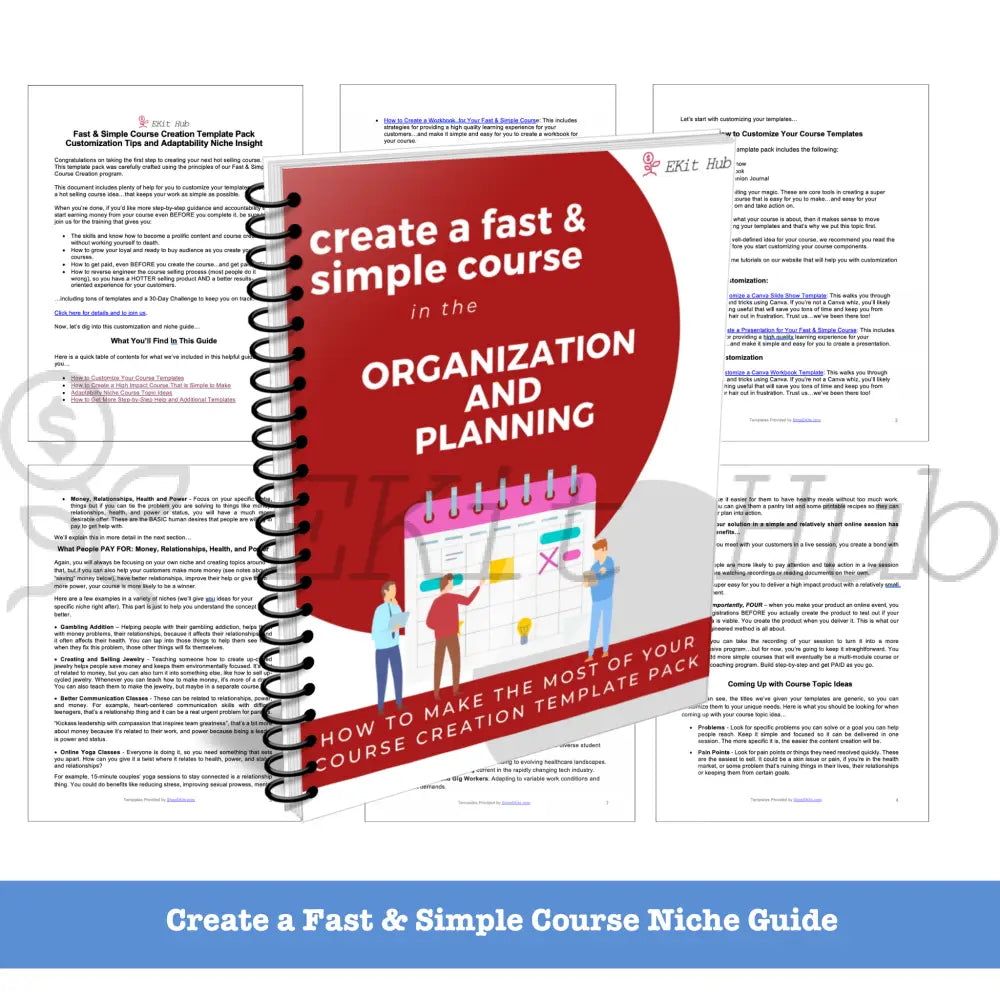 Course Creation Templates for Planning & Organization