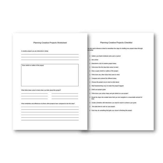 Planning Creative Projects Plr Checklist & Worksheet Printable Worksheets And Checklists