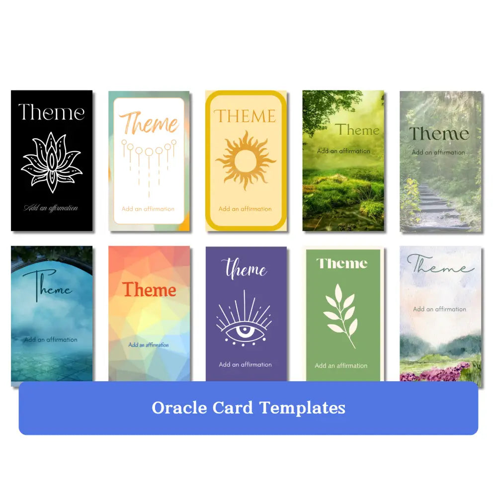 Plr Oracle Card Deck Canva Template Pack With Guidebook Business Templates