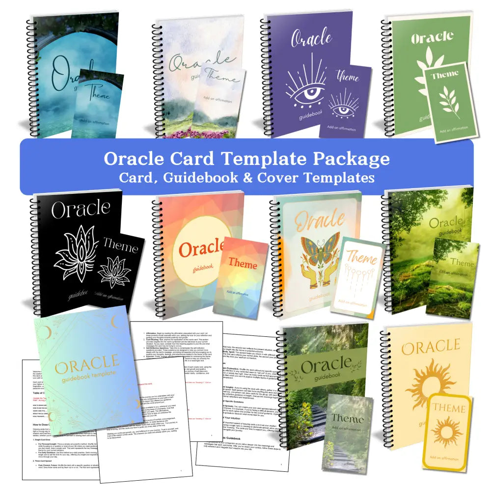 Plr Oracle Card Deck Canva Template Pack With Guidebook Business Templates