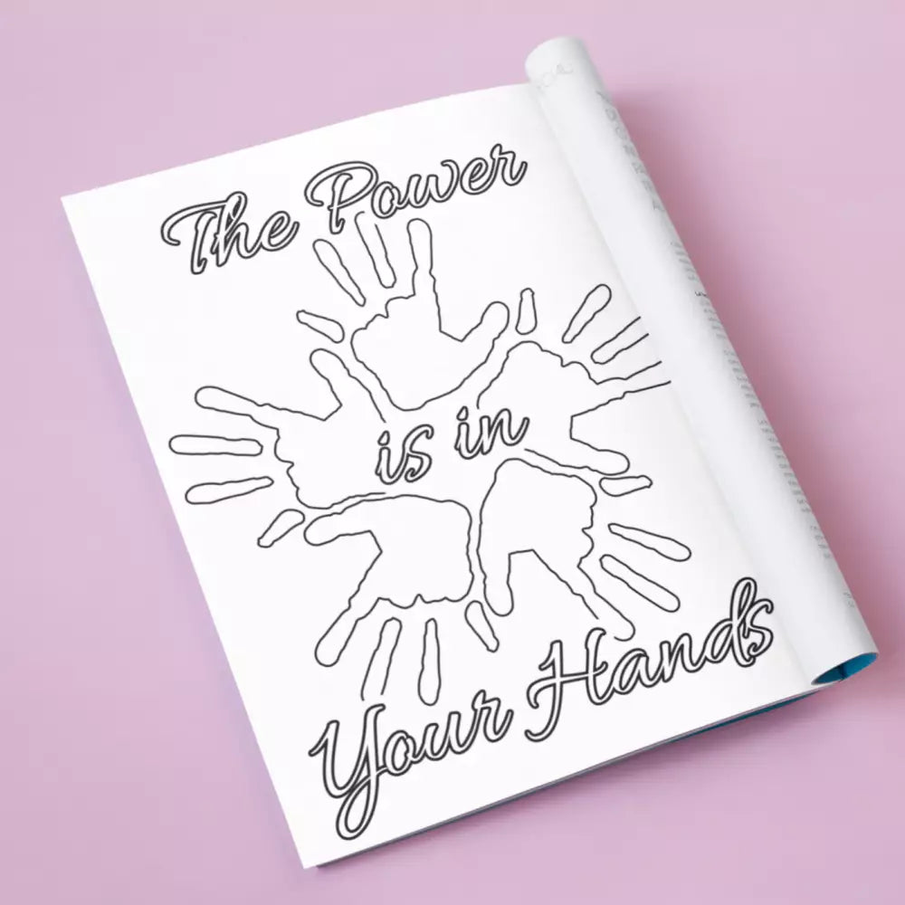 the power is in your hands printable coloring page plr