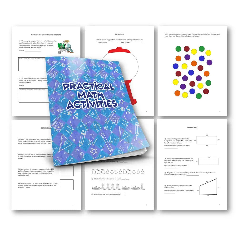 ’Practical Math Activities’ Kid’s Workbook - Plr Printable Journals