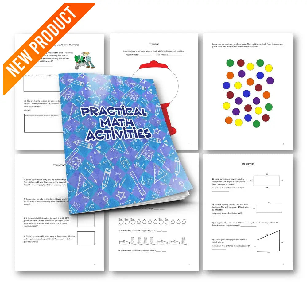 ’Practical Math Activities’ Kid’s Workbook - Plr Printable Journals