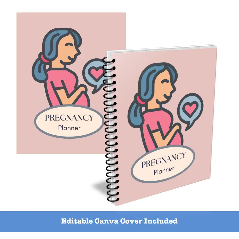 Premium 40-Week Pregnancy Planner Plr - Canva Template Included Printable Planners