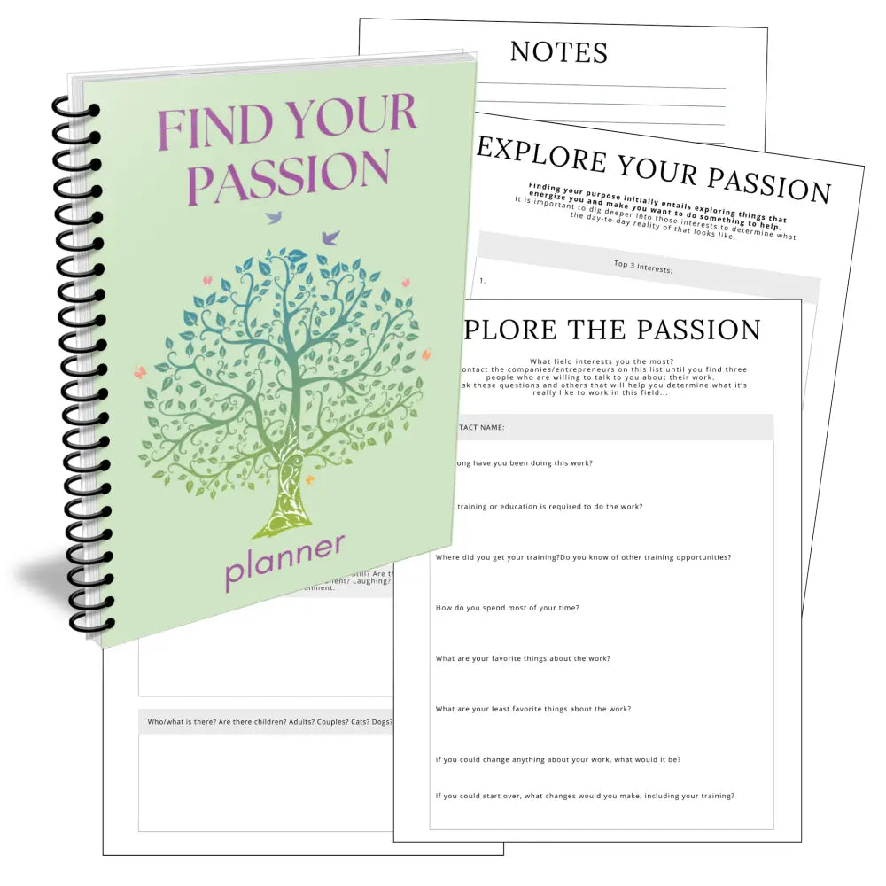 Premium Find Your Passion Planner - Plr With Canva Template Printable Planners