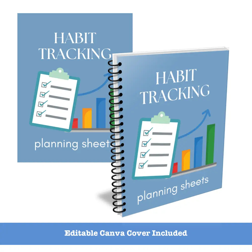 Premium Habit Tracker Planning Sheets - Plr With Canva Template Printable Planners