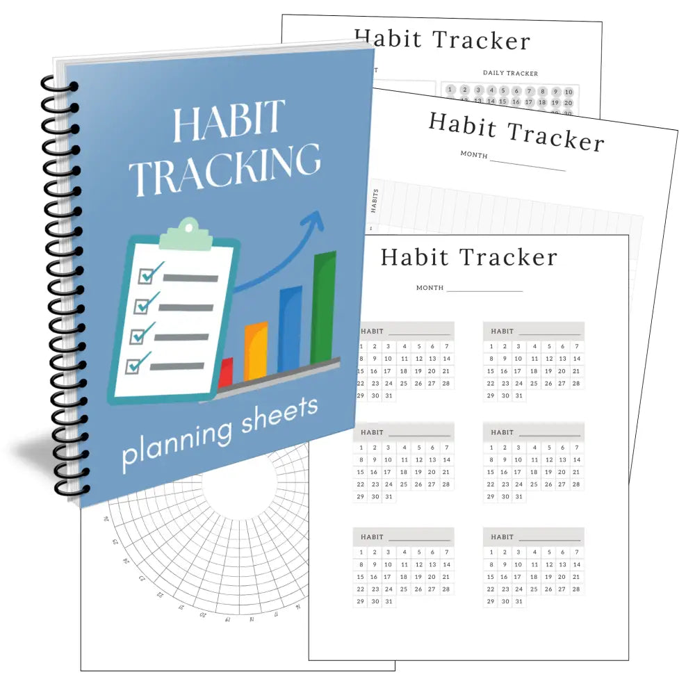 Premium Habit Tracker Planning Sheets - Plr With Canva Template Printable Planners