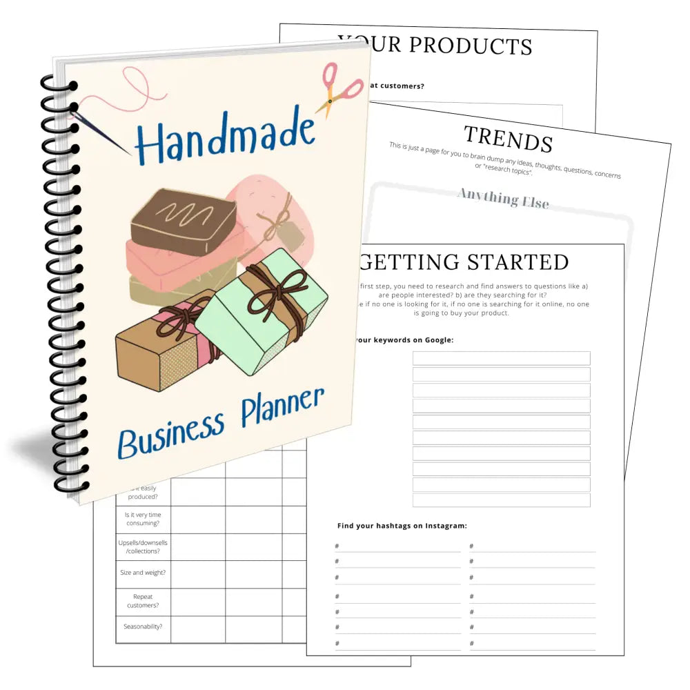 Premium Handmade Business Planner - Plr With Canva Template Printable Planners