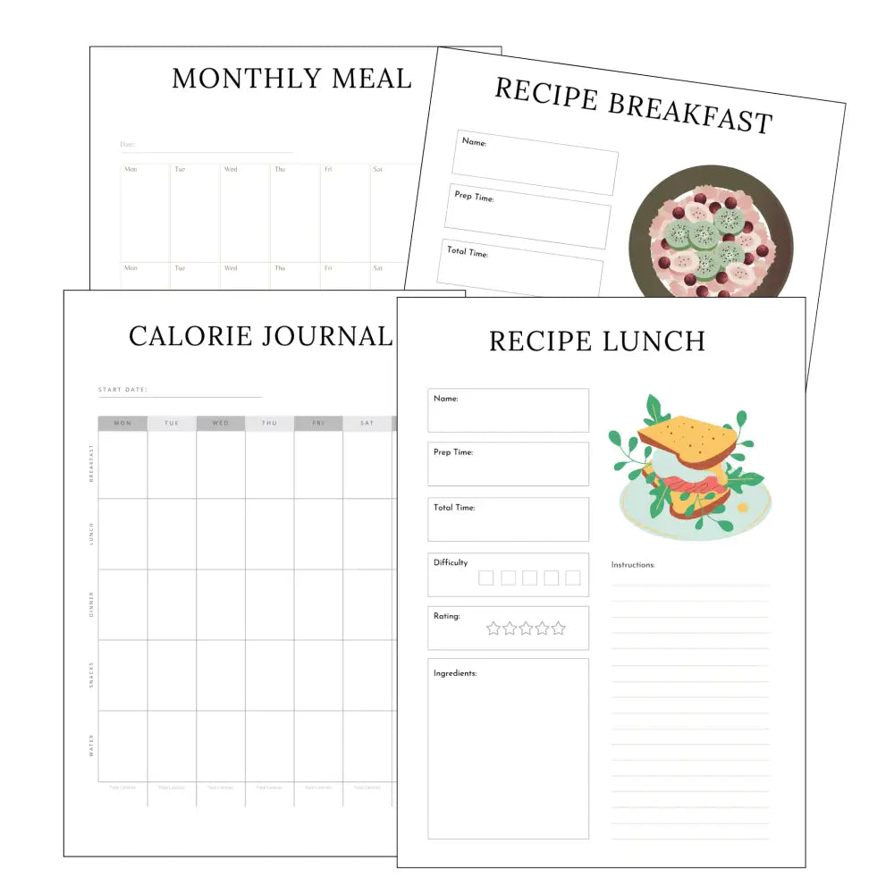 Premium Meal Planner - Plr With Canva Template Printable Planners