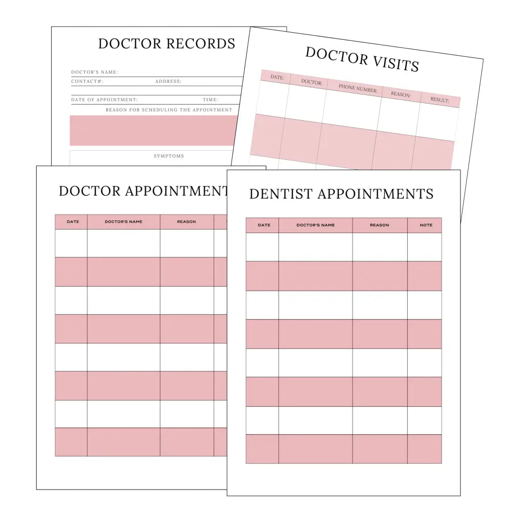 Premium Medical & Health Planner - Plr With Canva Template Printable Planners