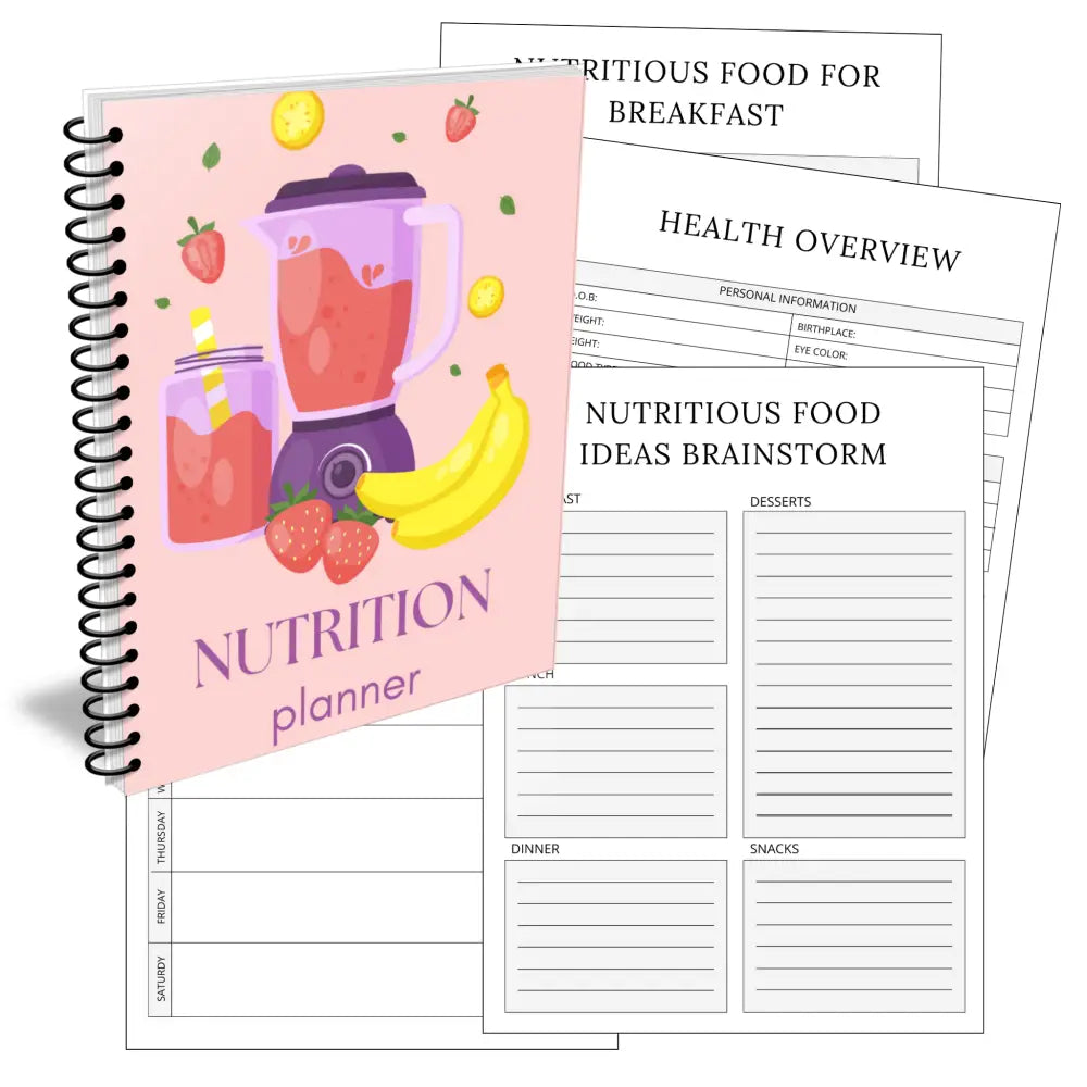 Premium Nutrition Planner - Plr With Canva Template Printable Planners