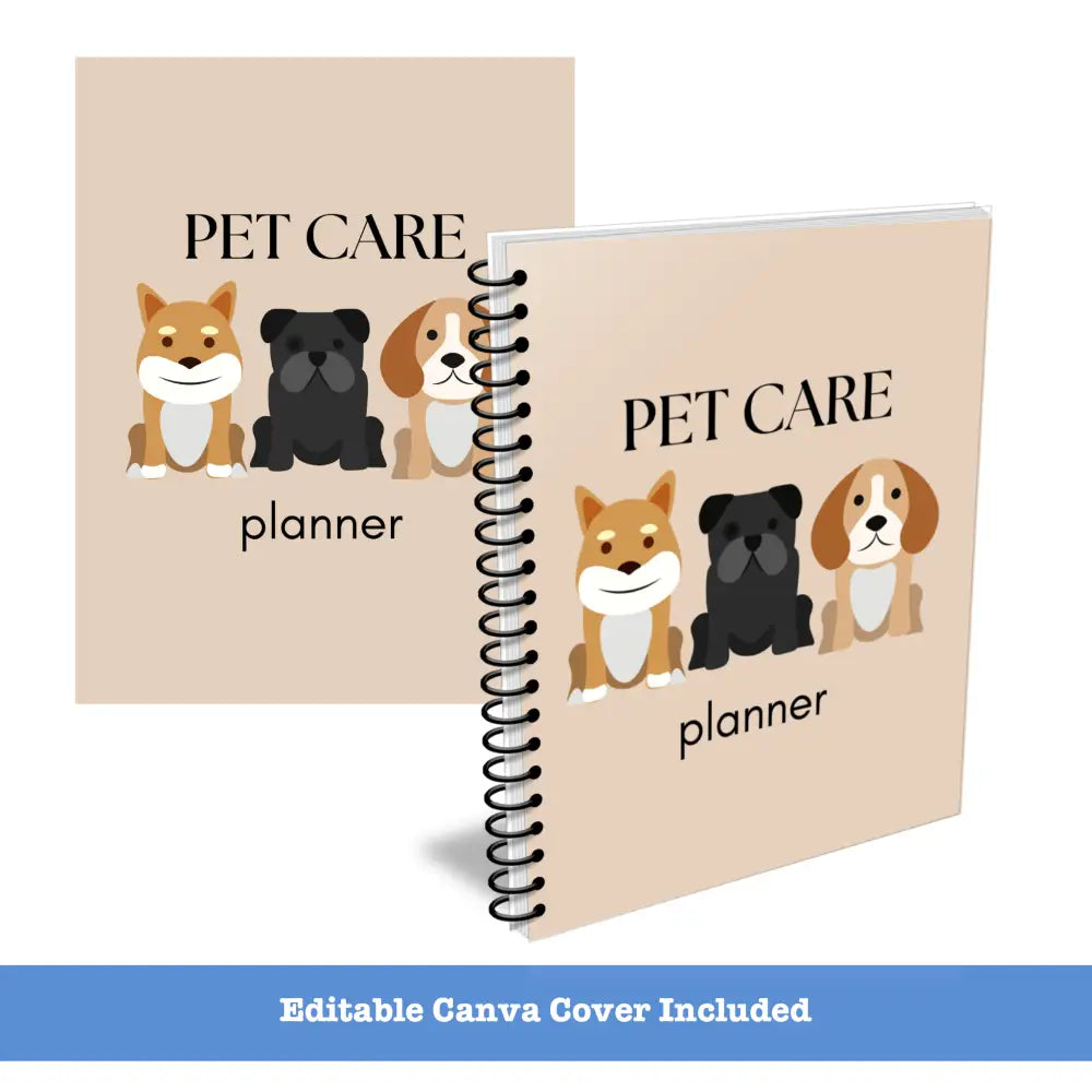 Premium Pet Care Planner - Plr With Canva Template Printable Planners