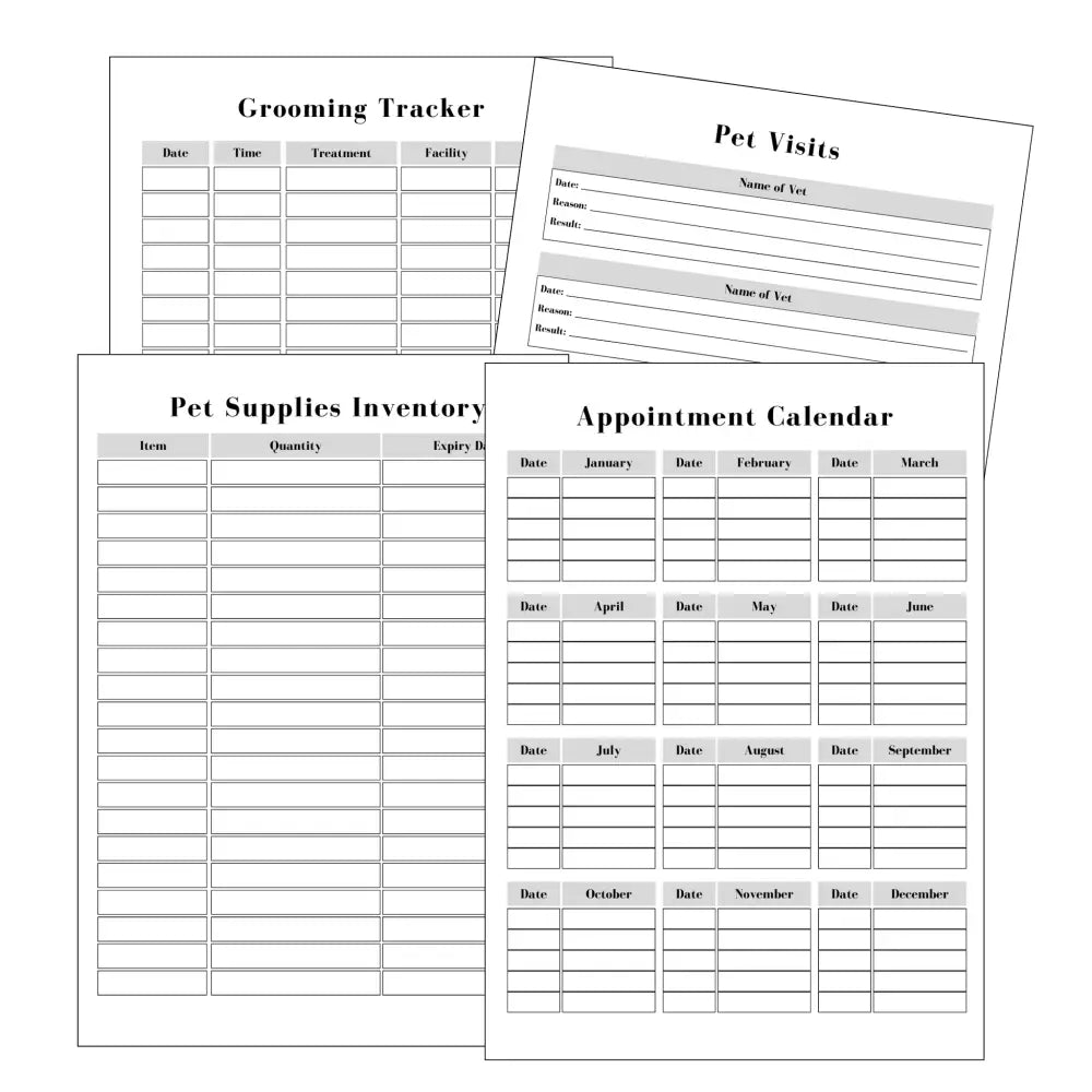 Premium Pet Care Planner - Plr With Canva Template Printable Planners