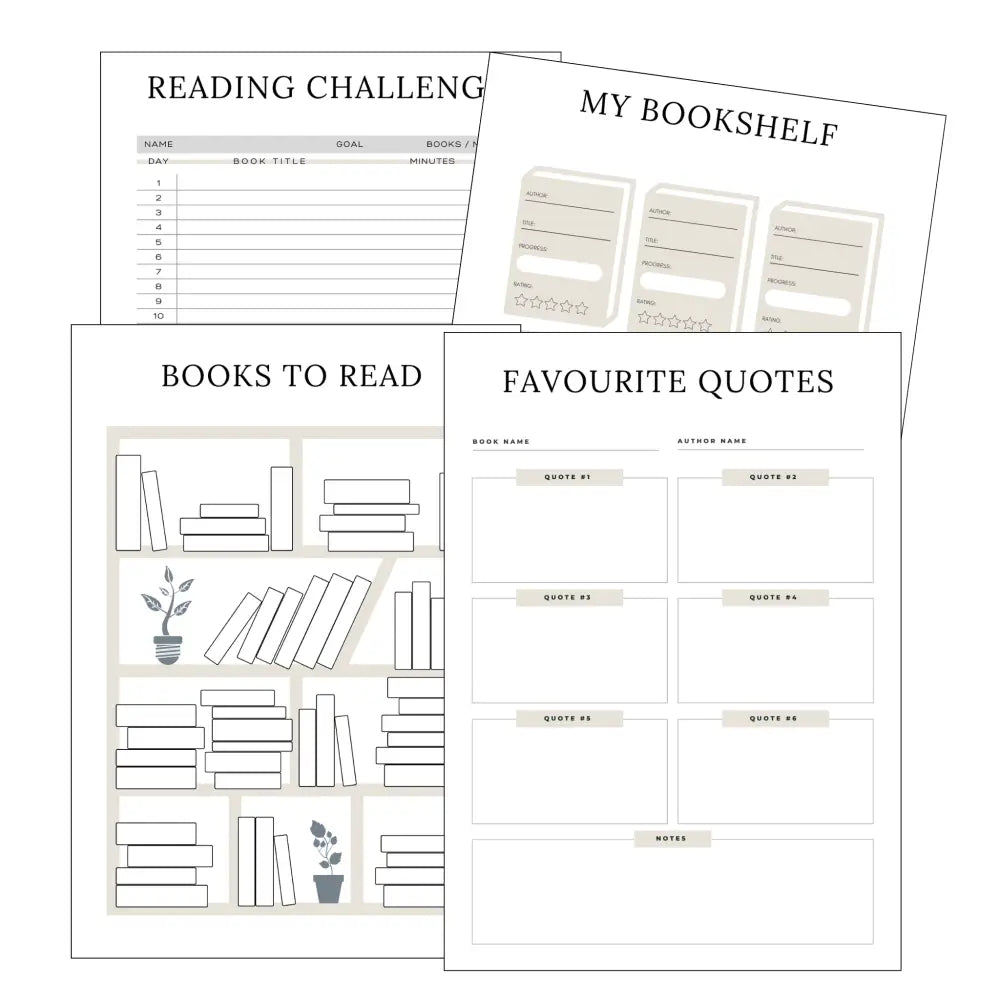 Premium Reading Planner - Plr With Canva Template Printable Planners