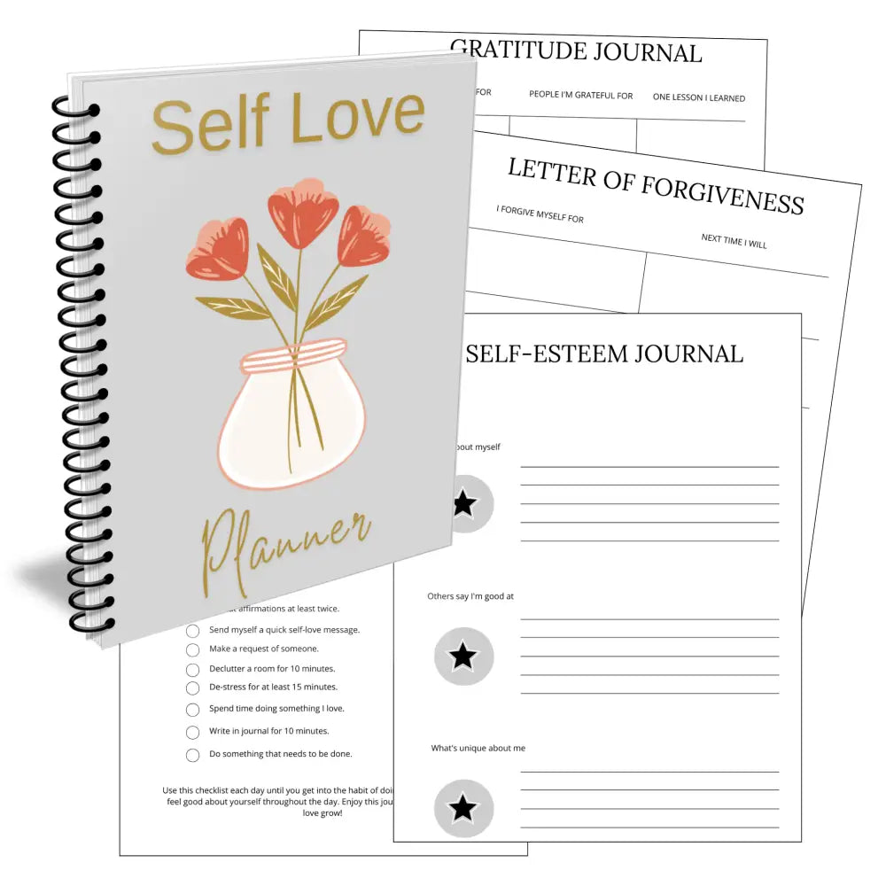 Premium Self-Love Planner - Plr With Canva Template Printable Planners