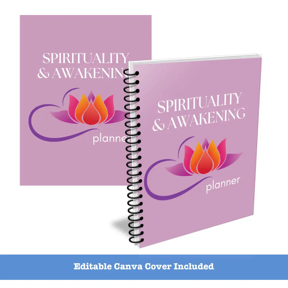 Premium Spirituality & Awakening Planner - Plr With Canva Template Printable Planners