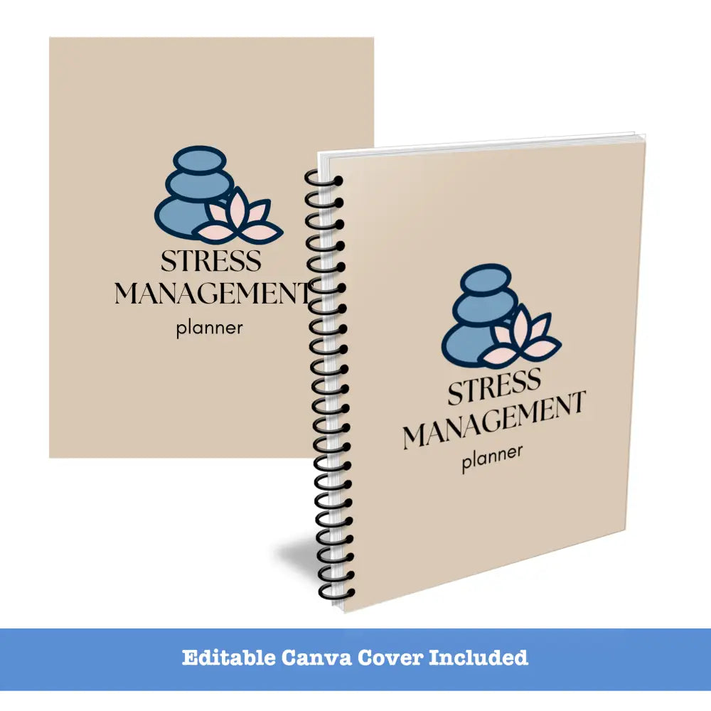 Premium Stress Management Planner - Plr With Canva Template Printable Planners