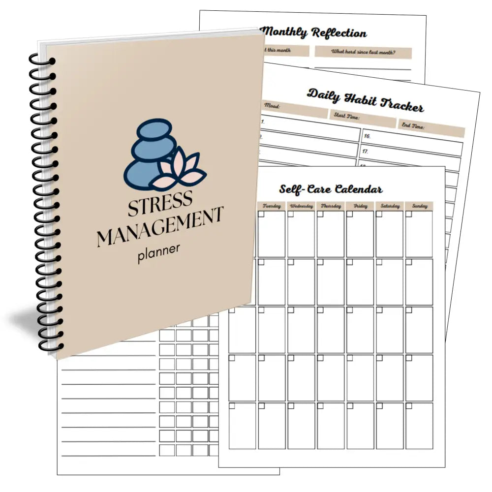 Premium Stress Management Planner - Plr With Canva Template Printable Planners