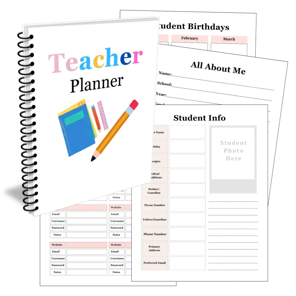 Premium Teacher Planner - Plr With Canva Template Printable Planners