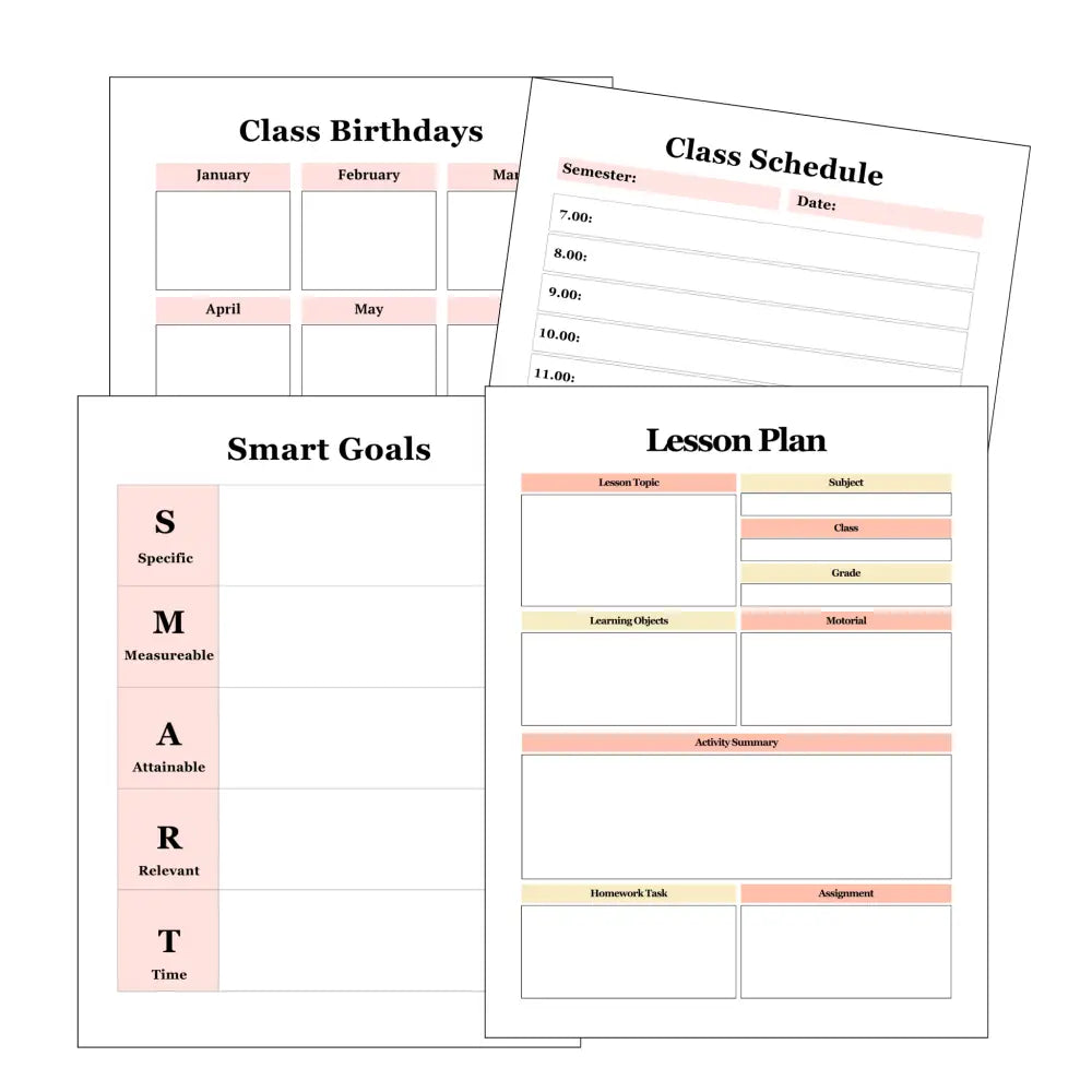 Premium Teacher Planner - Plr With Canva Template Printable Planners