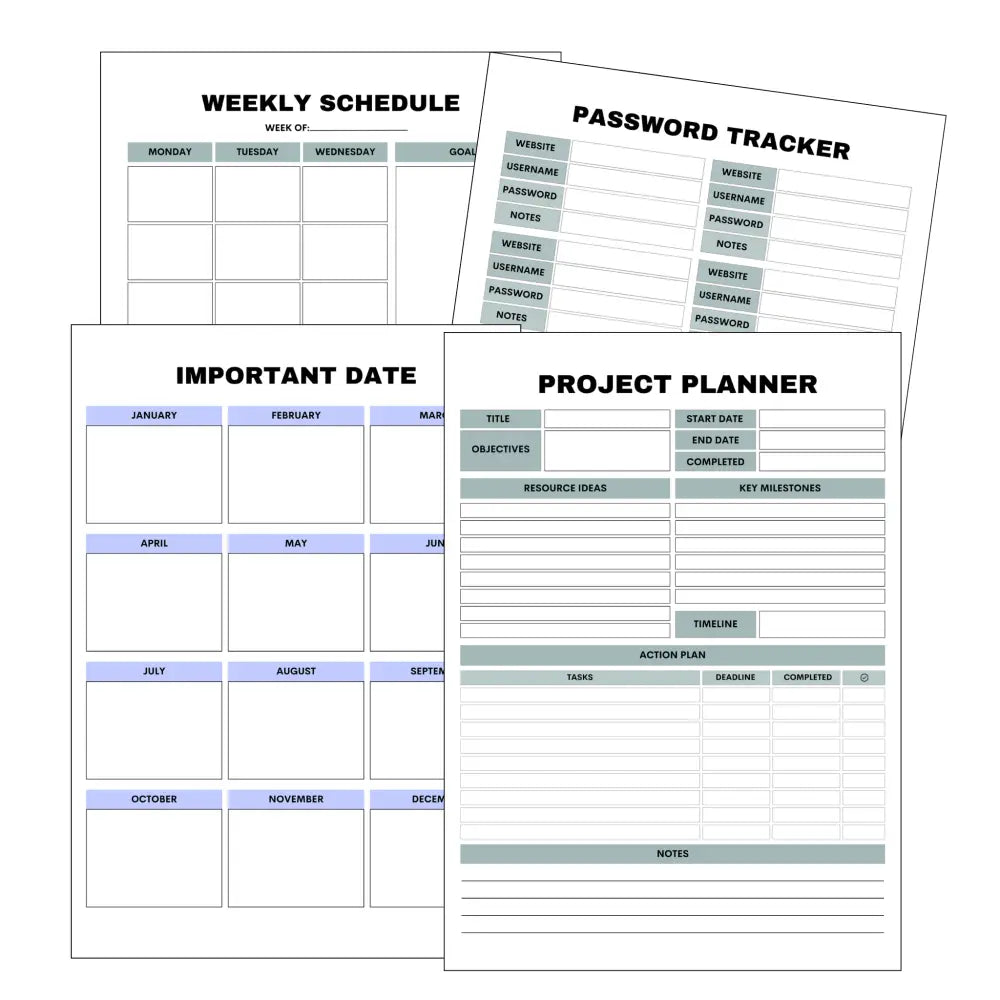 Premium Work From Home Planner - Plr With Canva Template Printable Planners