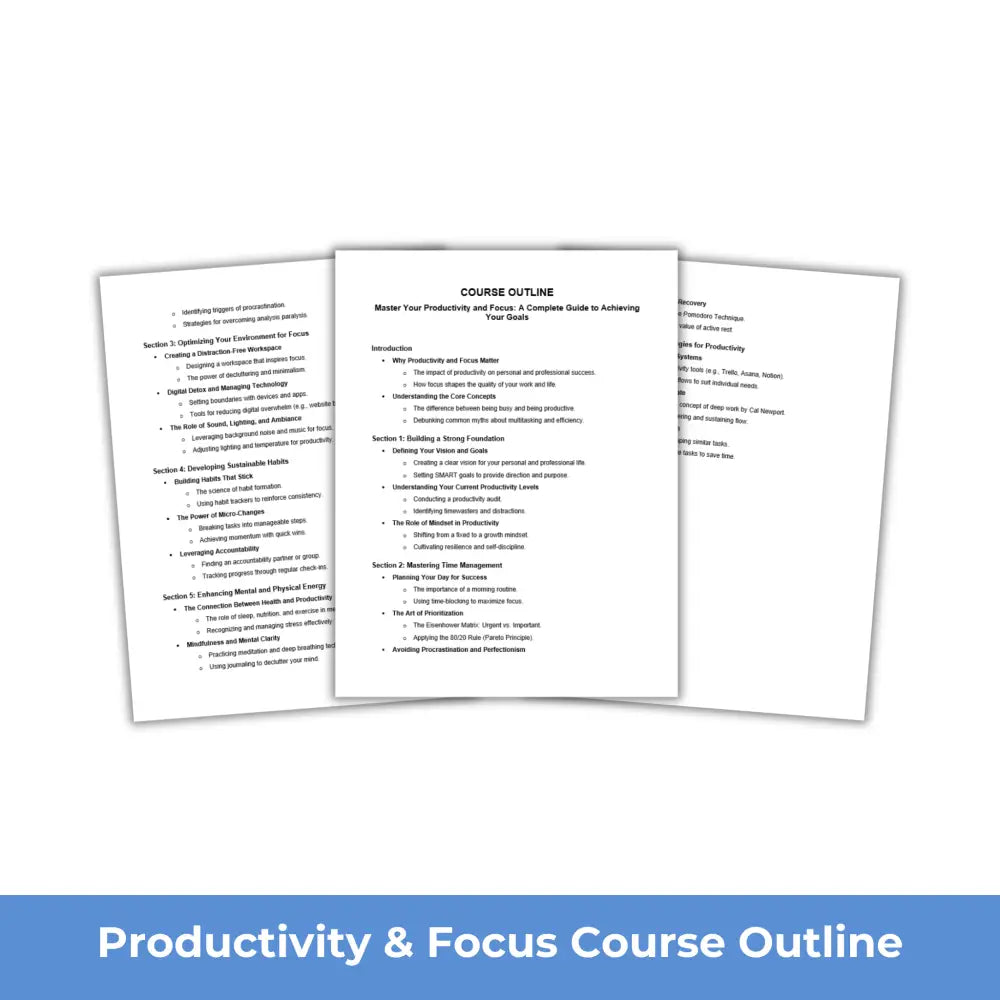 Productivity & Focus - A Better Me PLR Course PLR Reports