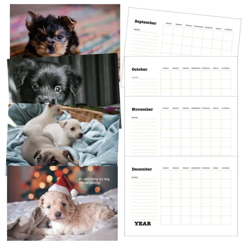 puppy love printable calendar plr