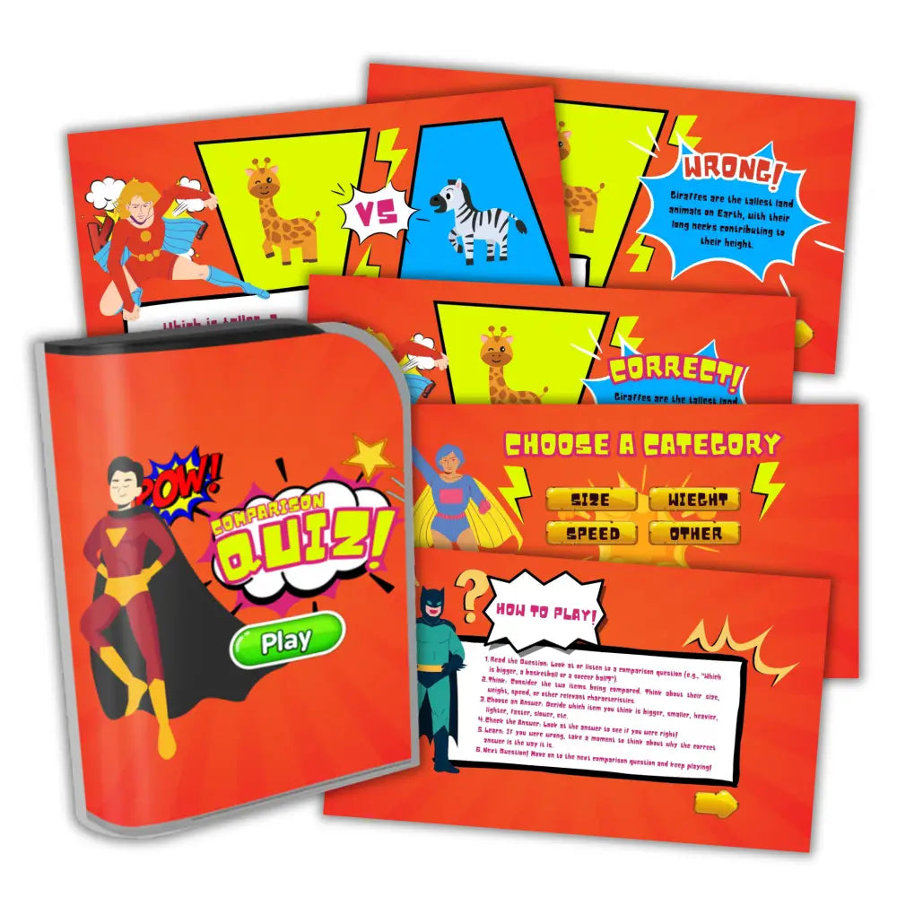 Quiz Comparison Kid’s Game- Plr Rights Printable Journals