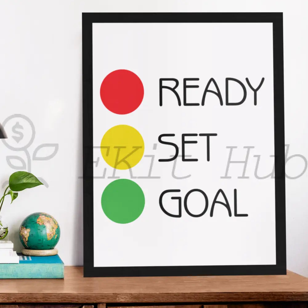 Ready Set Goal Goal Setting Poster Graphic PLR