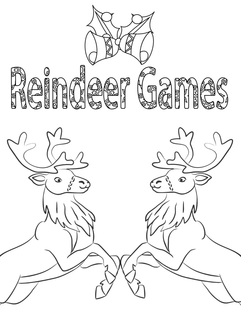 ’Reindeer Games’ Christmas Plr Coloring Page Pages