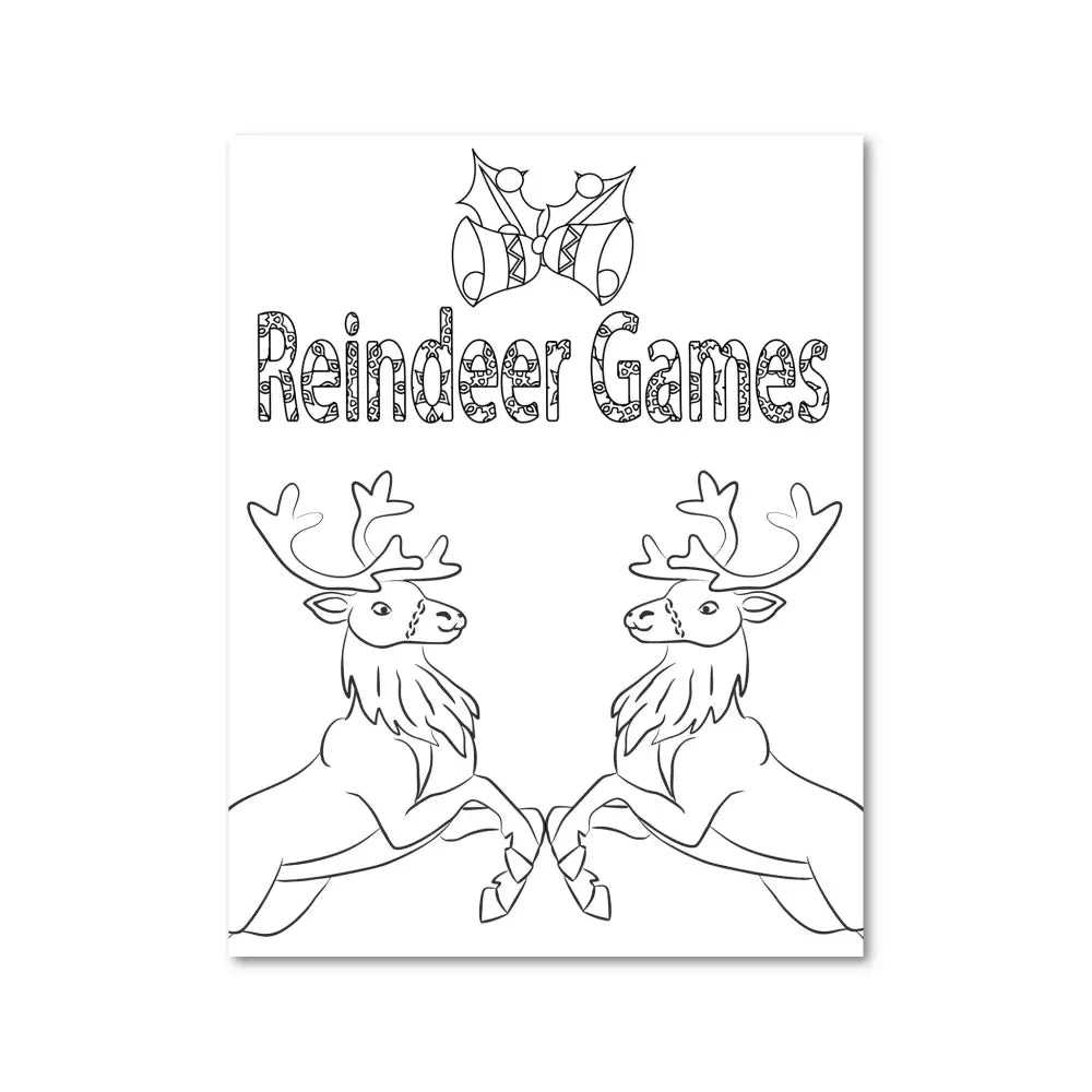 ’Reindeer Games’ Christmas Plr Coloring Page Pages