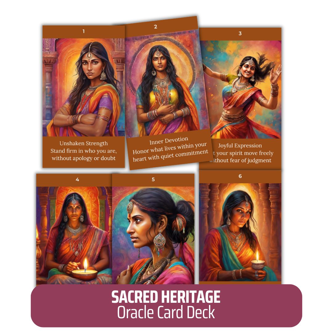 Sacred Heritage Oracle Card Deck - PLR with Canva Template